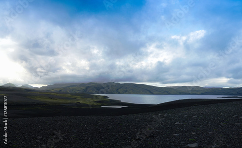Landscape of Lakagigar valley and Langisjor lake , central Iceland