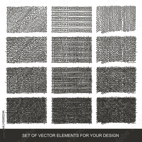 Set drawing gradient texture brushes. Hand-drawn abstract design
