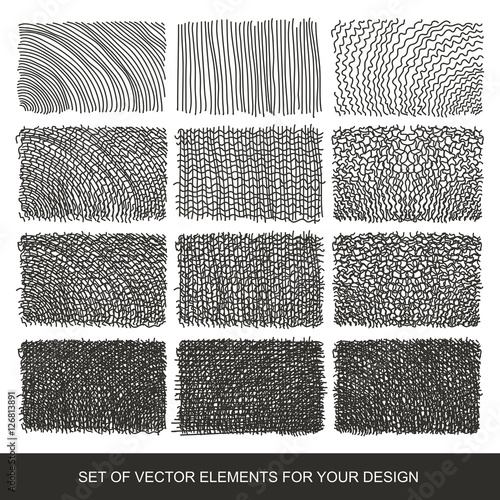 Set drawing gradient texture brushes. Hand-drawn abstract design