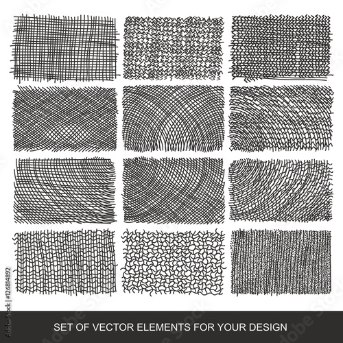 Collection of textures, brushes, graphics, design element. Hand-