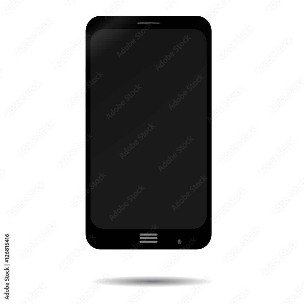 Black smartphone isolated Black smartphone isolated