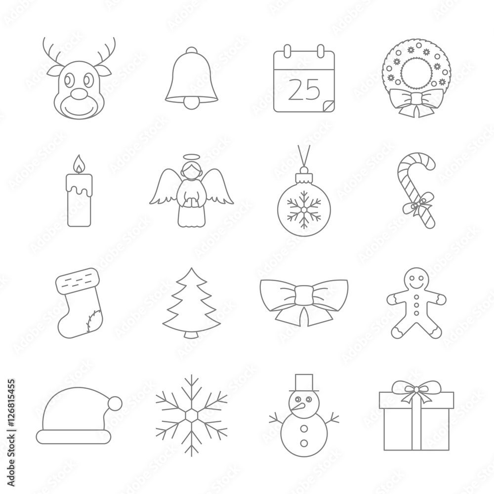 Christmas thin line icons Christmas thin line icons