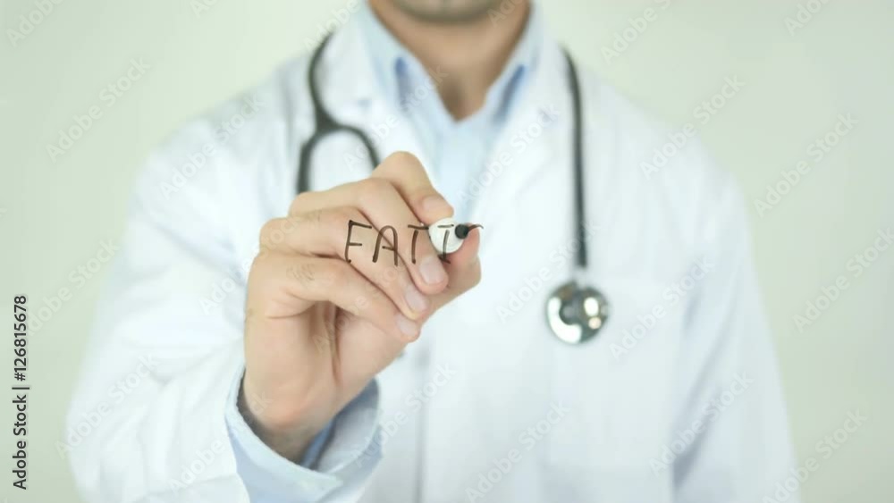 Fatigue , Doctor Writing On Transparent Screen Fatigue , Doctor Writing On Transparent Screen