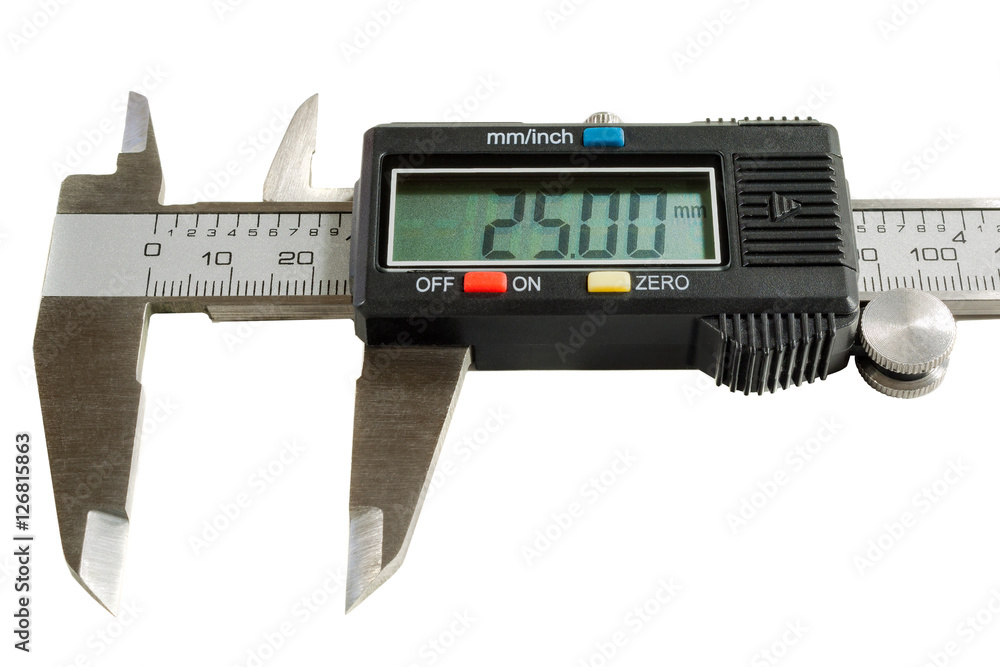 Digital caliper on a white background Digital caliper on a white background