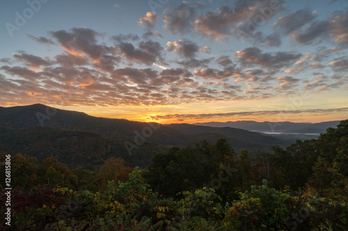 sunrise over the Appalachians of western North Carolina