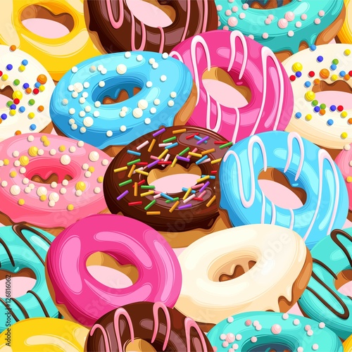 Glazed donuts seamless