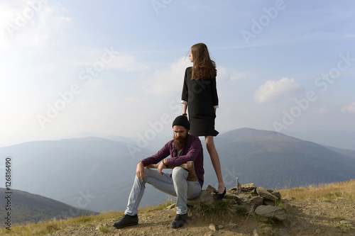 Couple on mountain top