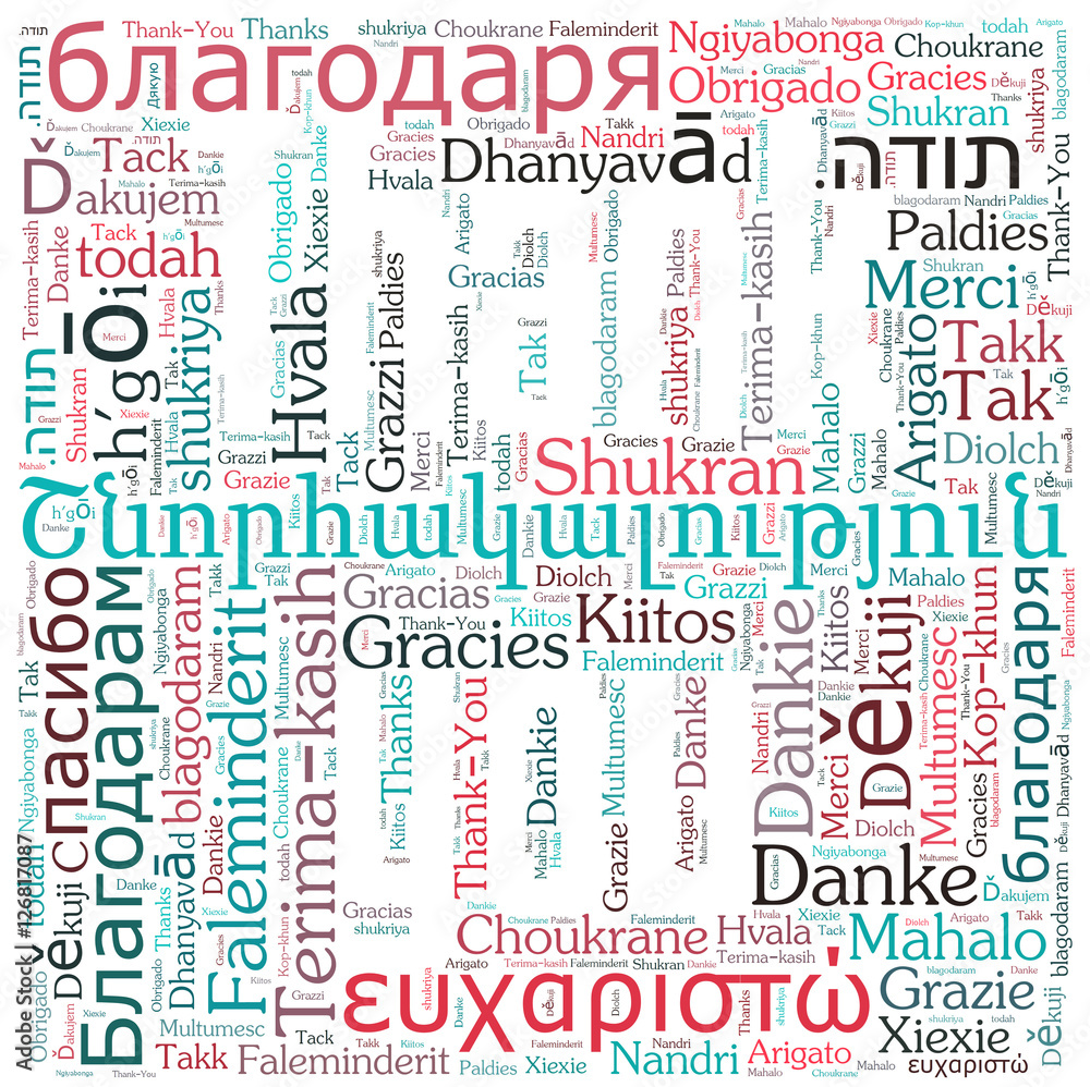 Thank you word cloud background in many different languages Thank you word cloud background in many different languages