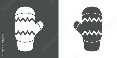 Icono plano manopla invierno gris