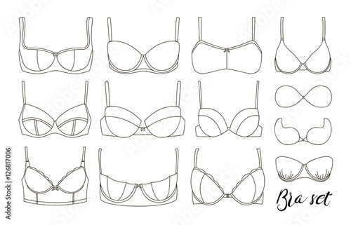 Bra icons set