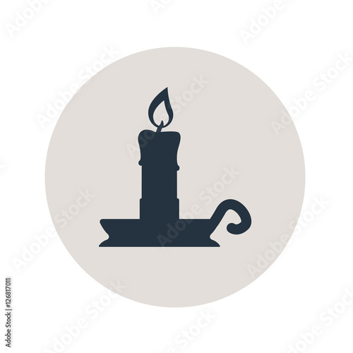 Icono plano portavelas en circulo gris