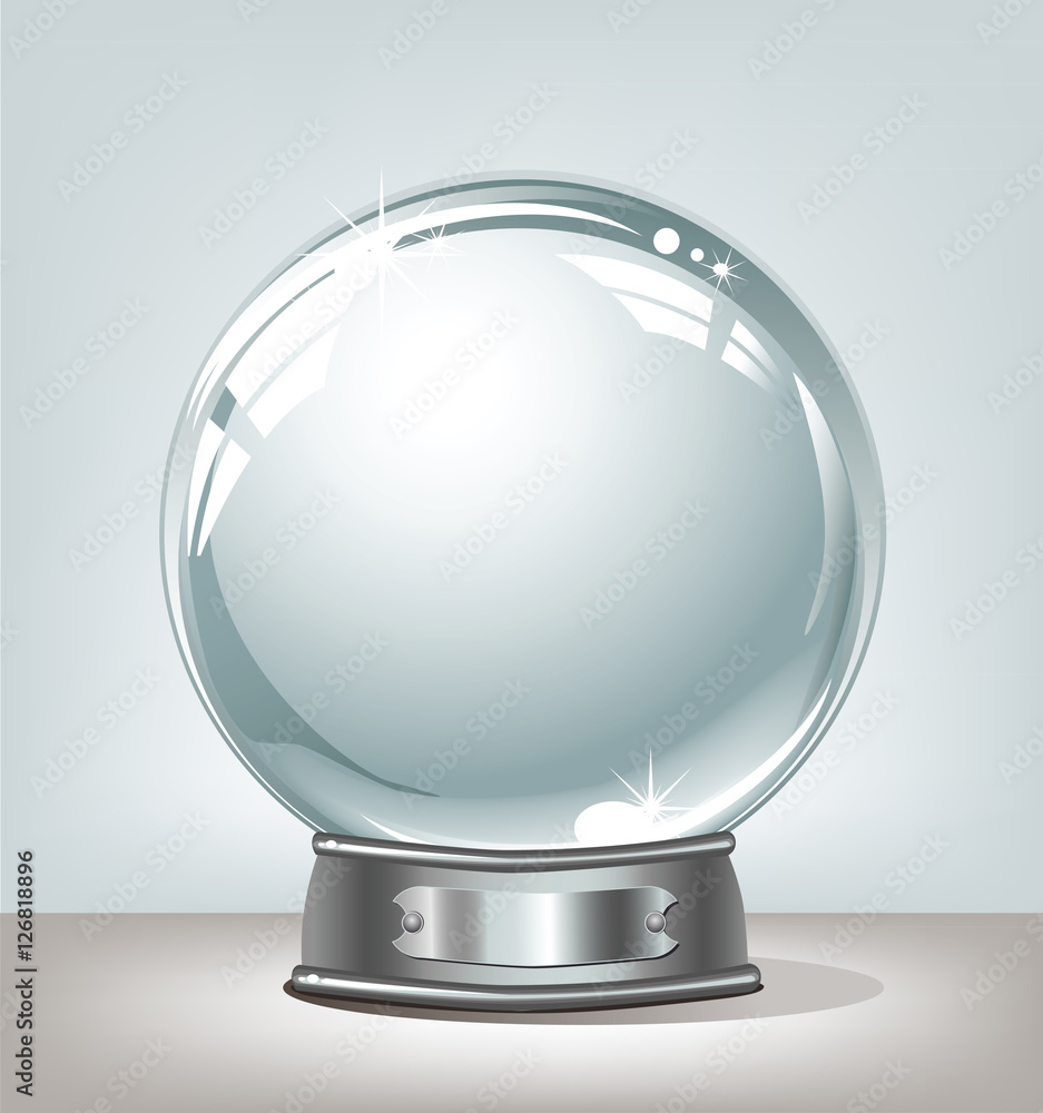 Vector realistic snow globe on abstract background Vector realistic snow globe on abstract background