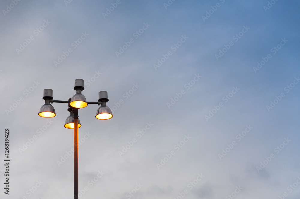 street light and sky, modern lamp street