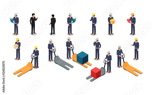 Employees Postal or Warehouse Company in Isometric