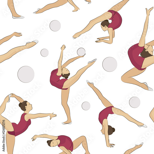 Woman stretching, gymnastic, sport pattern