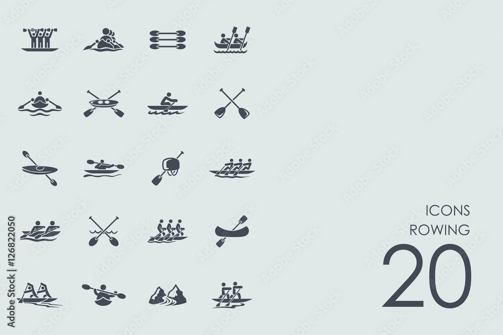Set of rowing icons