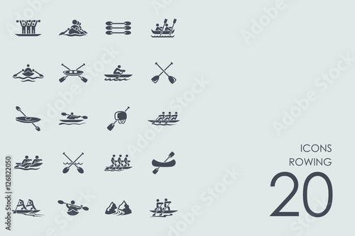 Set of rowing icons