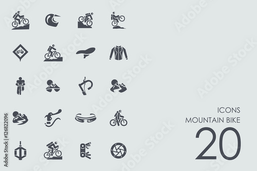 Set of mountain bike icons