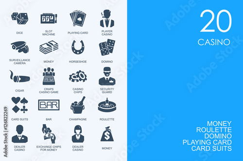 Set of BLUE HAMSTER Library casino icons