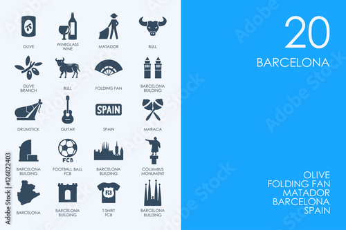 Photography Set of BLUE HAMSTER Library Barcelona icons