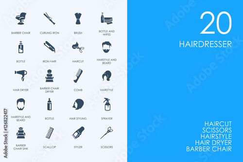 Set of BLUE HAMSTER Library hairdresser icons