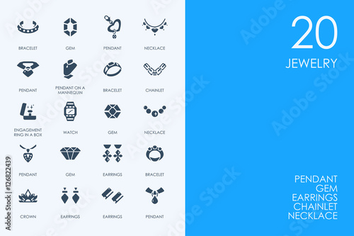 Set of BLUE HAMSTER Library jewelry icons