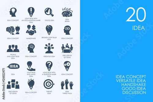 Set of BLUE HAMSTER Library idea icons