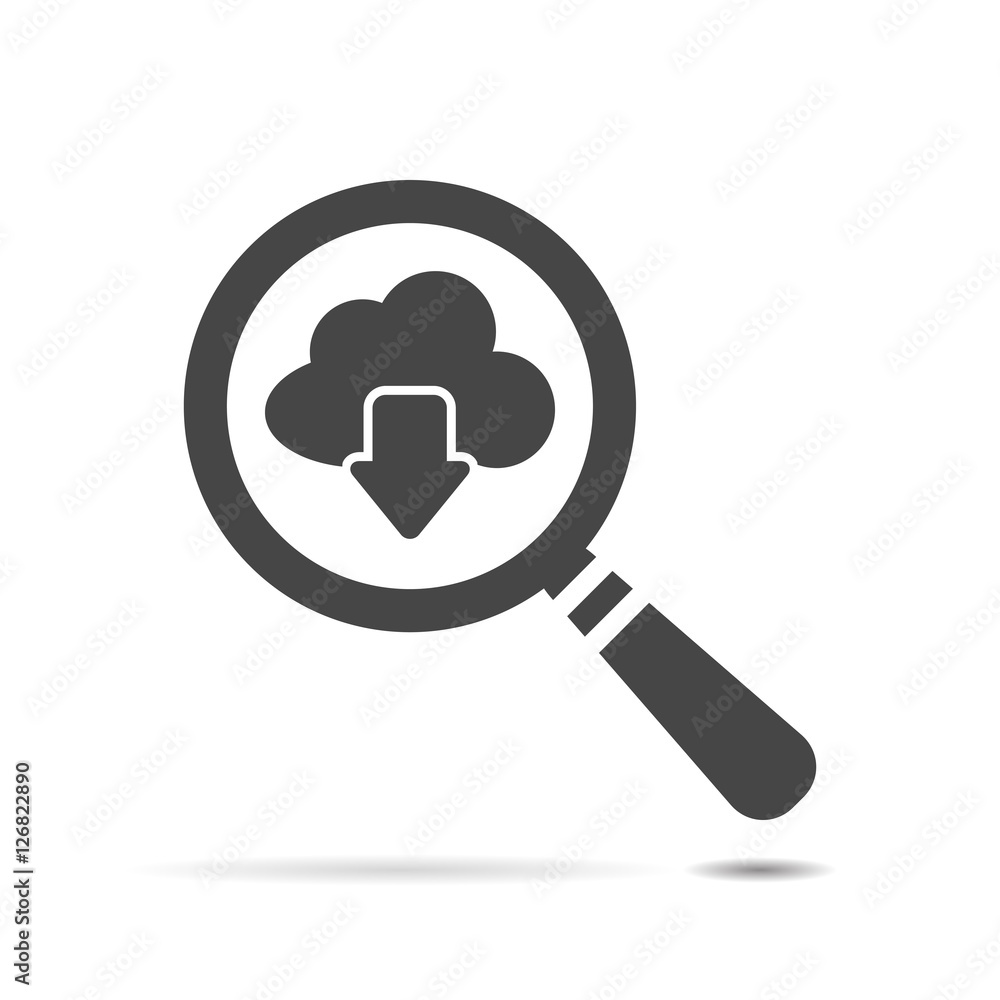 vector magnifying glass cloud computing download icon vector magnifying glass cloud computing download icon