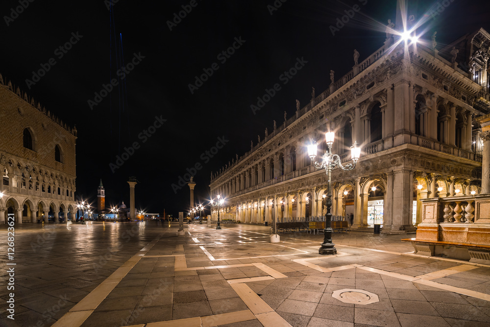 Venice, St. Mark's Square at night - without people