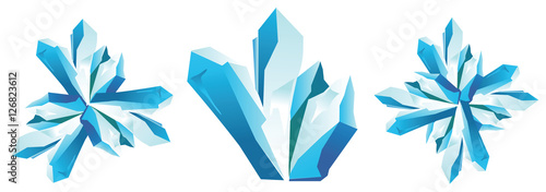 Collection of blue ice crystal