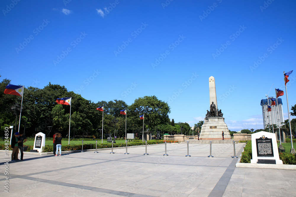 Monument in memory of Jose Rizal(National hero) at Rizal park in Metro Manila, Philippines