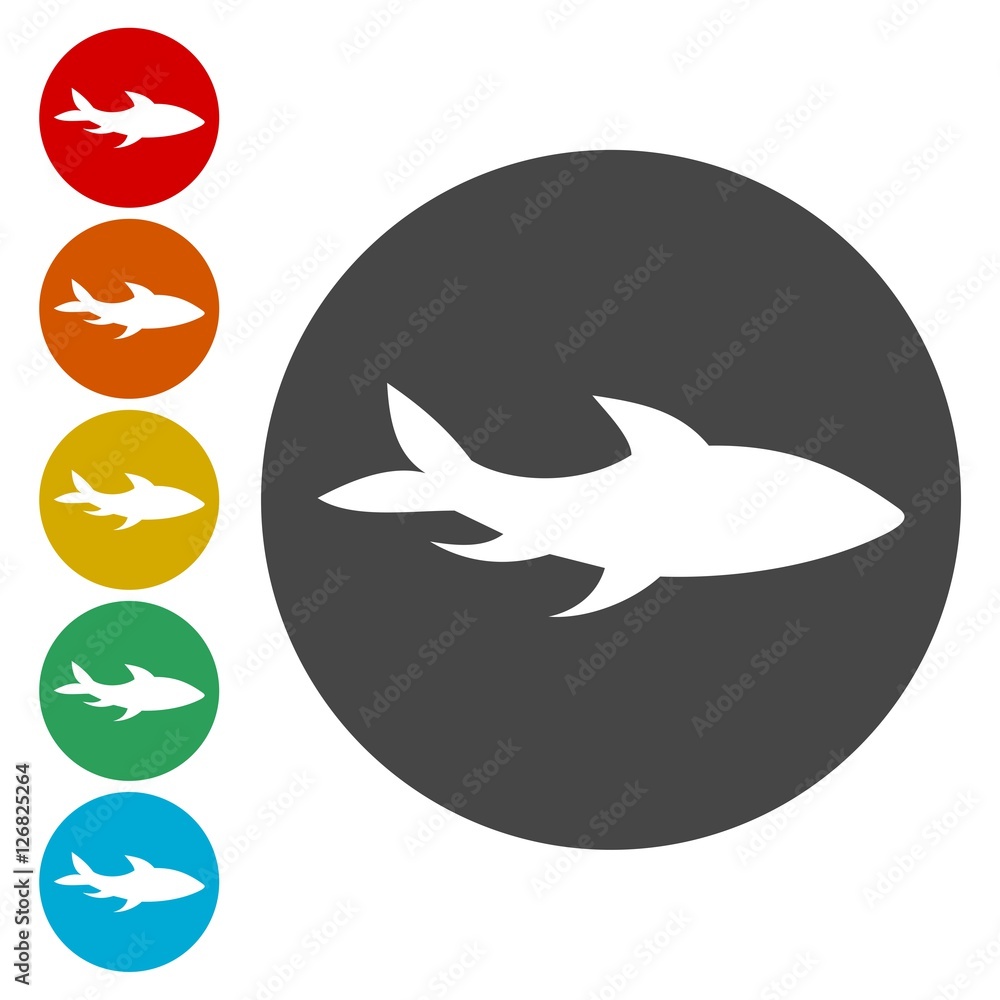 Fish icons set Fish icons set
