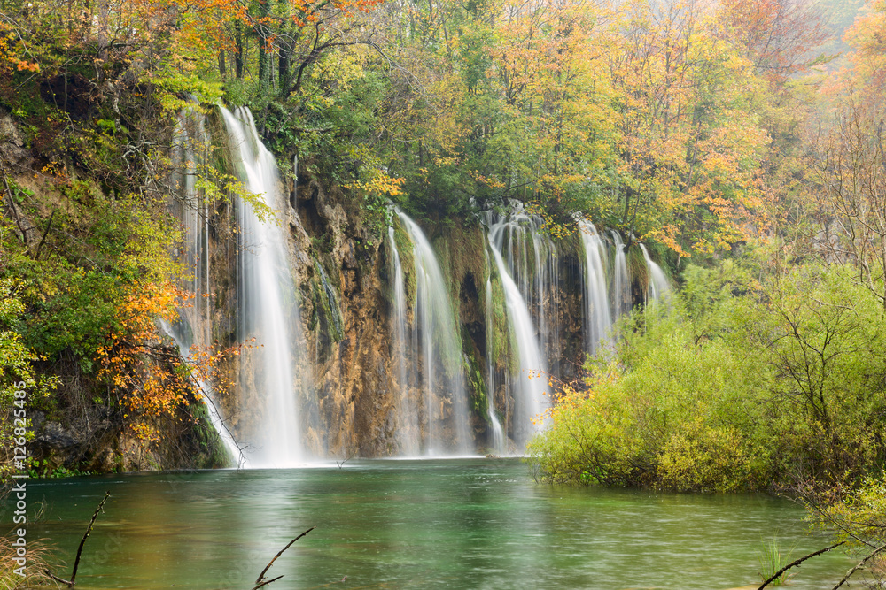 Autum colors and waterfalls of Plitvice National Park Autum colors and waterfalls of Plitvice National Park