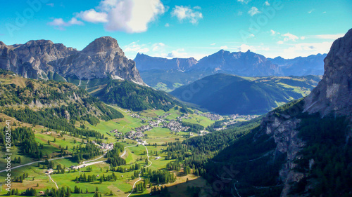 beautiful mountain valleys and peaks in the Italian Dolomites in the European Alps