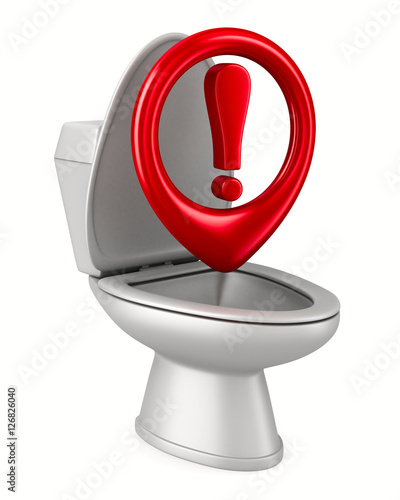 Toilet bowl on white backgr...