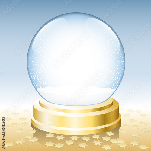 Snow globe on golden base - waiting to be filled and decorated.