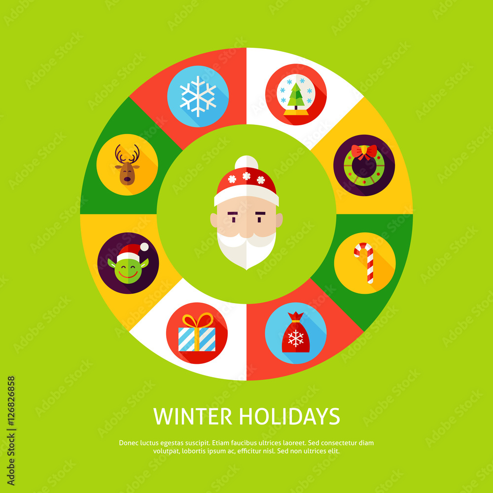 Fototapeta premium Winter Holidays Infographic Concept