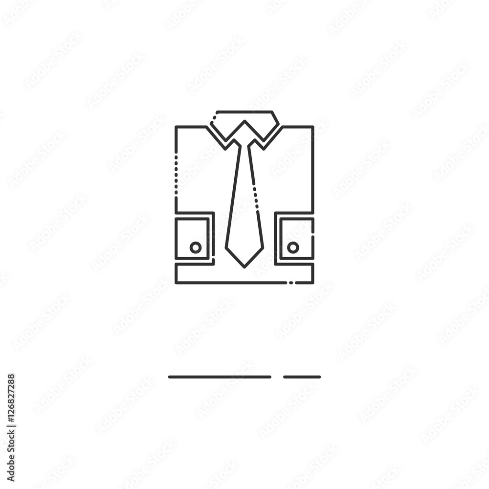 Obraz premium Shirt and tie thin line icon. Mbe minimalism style