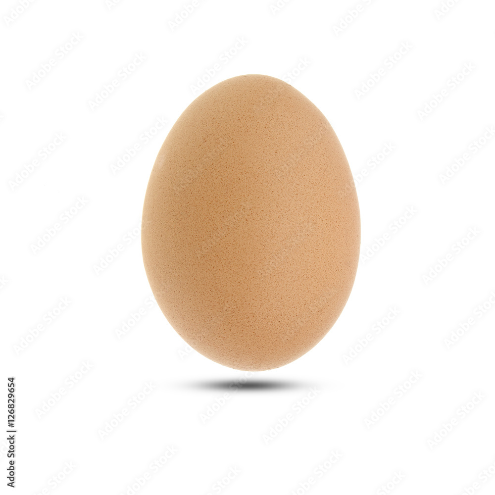Single brown chicken egg isolated on white Single brown chicken egg isolated on white