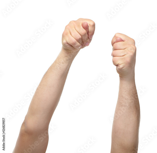 Hands with gestures isolated on a white background