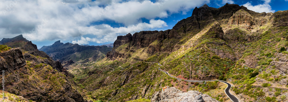 Obraz premium Mountain road to Masca village in Teno Mountains, Tenerife, Canary Islands, Spain.