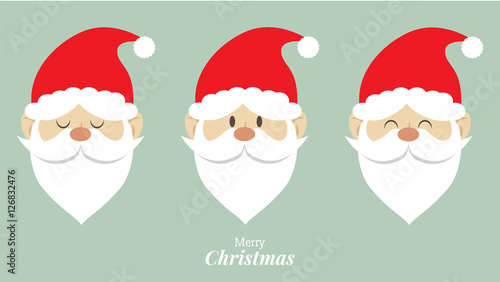 cute santa claus emotion face. christmas design concept. vector illustration.