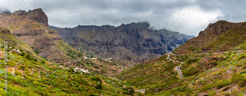 Mountain road to Masca village in Teno Mountains, Tenerife, Canary Islands, Spain.