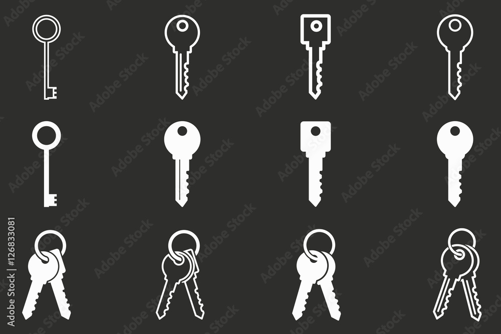 Key icon set. Key icon set.