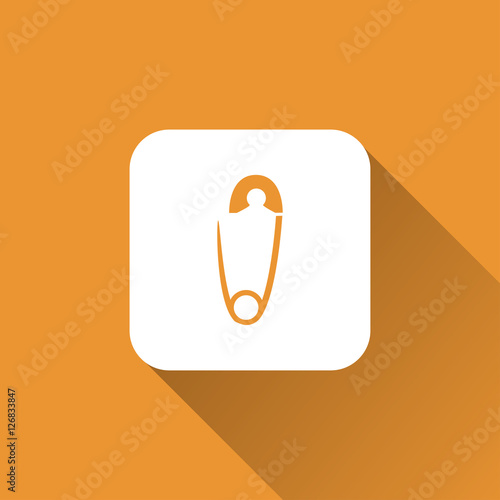 safety pin icon. flat style