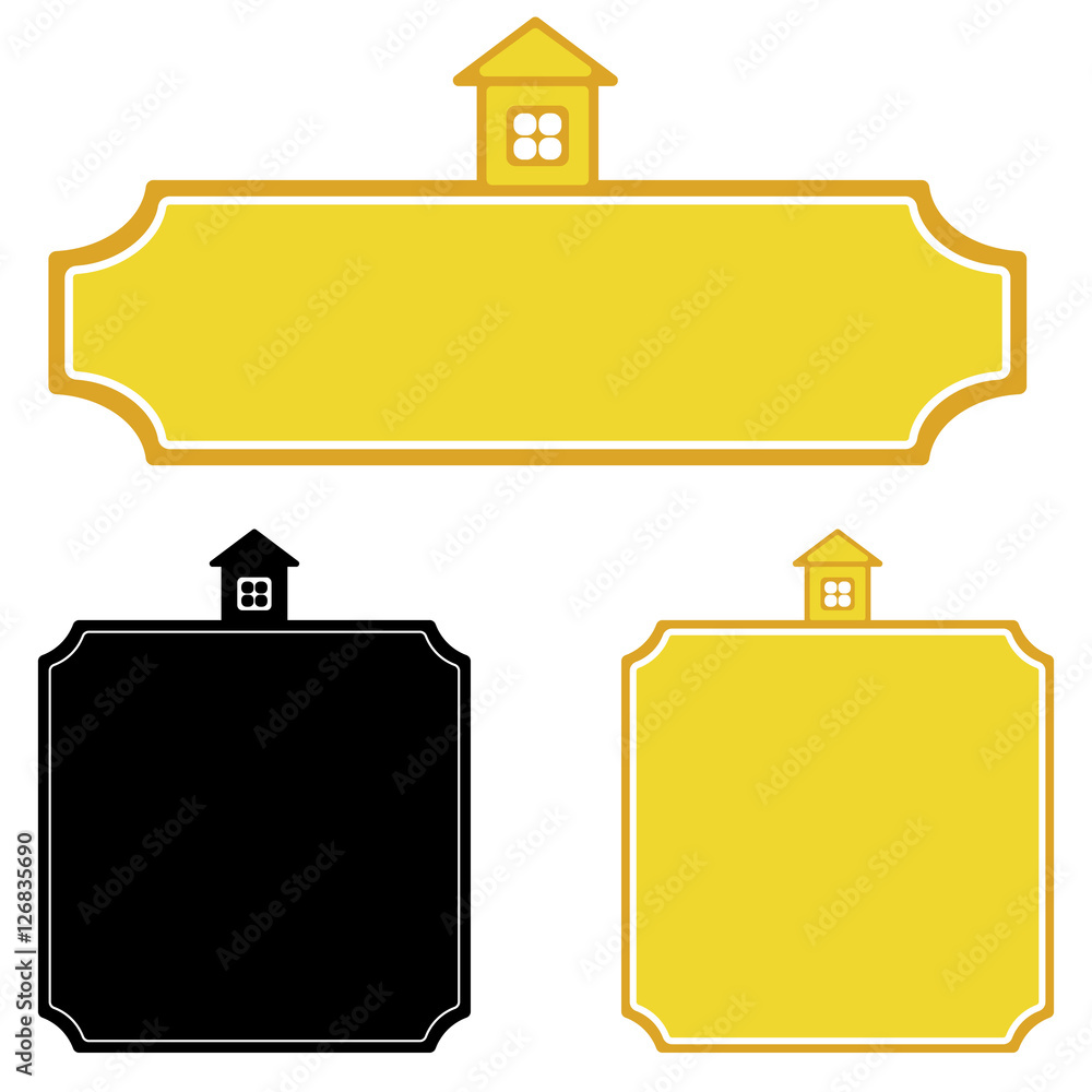 vector set a house on the signboard vector set a house on the signboard