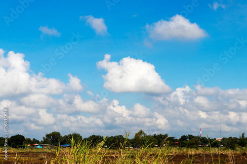 Cloudy skies over the village