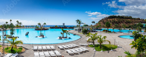 Parque Maritimo Cesar Manrique in Santa Cruz de Tenerife, Spain. The pools of this public complex are filled with seawater.
