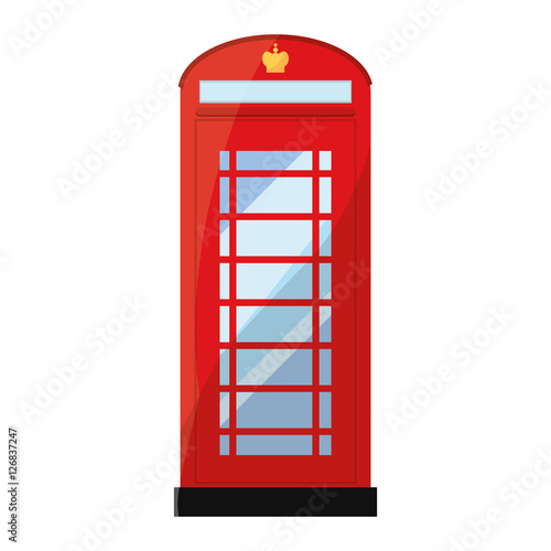 Red telephone box icon vector illustration graphic design