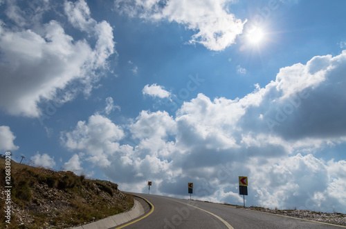 Mountain road on a sunny day